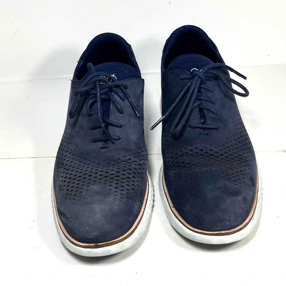 Cole Haan Zerogrand‎ Men's Laser Wing Oxford’s Size 9.5M Blue Leather